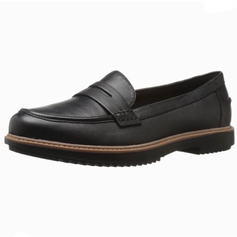 Clarks Black Leather Loafers